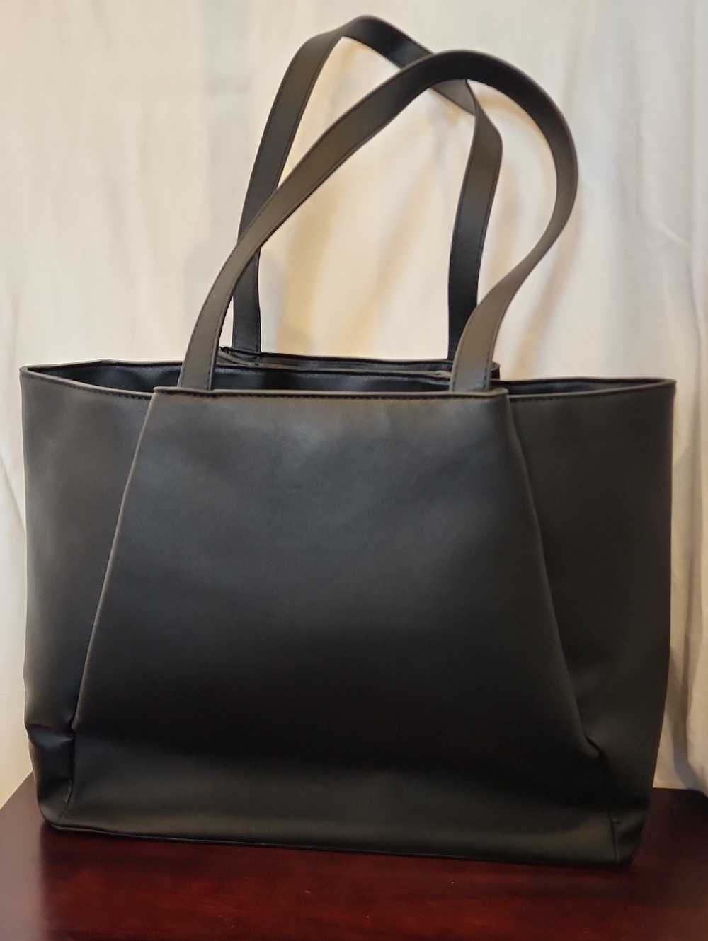 Apryl Everyday Black Tote/ 15.6 Computer Bag. Double Shoulder Straps